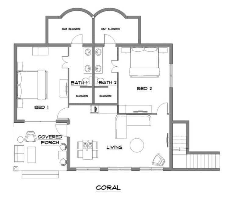 Coral, Seashell Bungalow